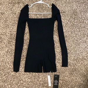 Black ribbed romper